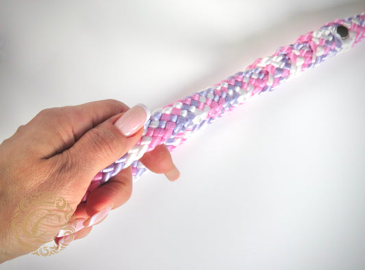 Handmade dog leash Pinky Pie Maxi | Paracord Dog Leashes | Dog Collars | CollarCrafts | dogleash | custom made leash | Large dog leash | honden leiband | paracord dog lead | washable dog leash | paracord leash | fancy dog leashes | Pink dog leash | dog leash Pink Purple White | collarcrafts