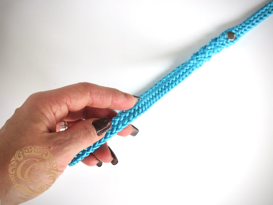Dog leash for small & medium dogs Sky Blue Mini | collarcrafts leash handmade | dogleash | paracord leash for small dogs | hondenleiband | leiband | dog leash small dog | cat leash | mini dog leash | Colorfull Dog Leash | Washable dog leash | Fancy dog leash Mini | collarcrafts leash handmade | Blue dogleash | leash paracord