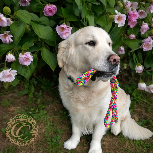 Handmade dog leash Rainbow | Dog Leashes | Dog Collars | CollarCrafts | dogleash | custom made leash | hondenhalsband | honden leiband | paracord dog lead | washable dog leash | paracord leash | fancy dog leashes | Rainbow dog leash | dog collar leash set | collarcrafts