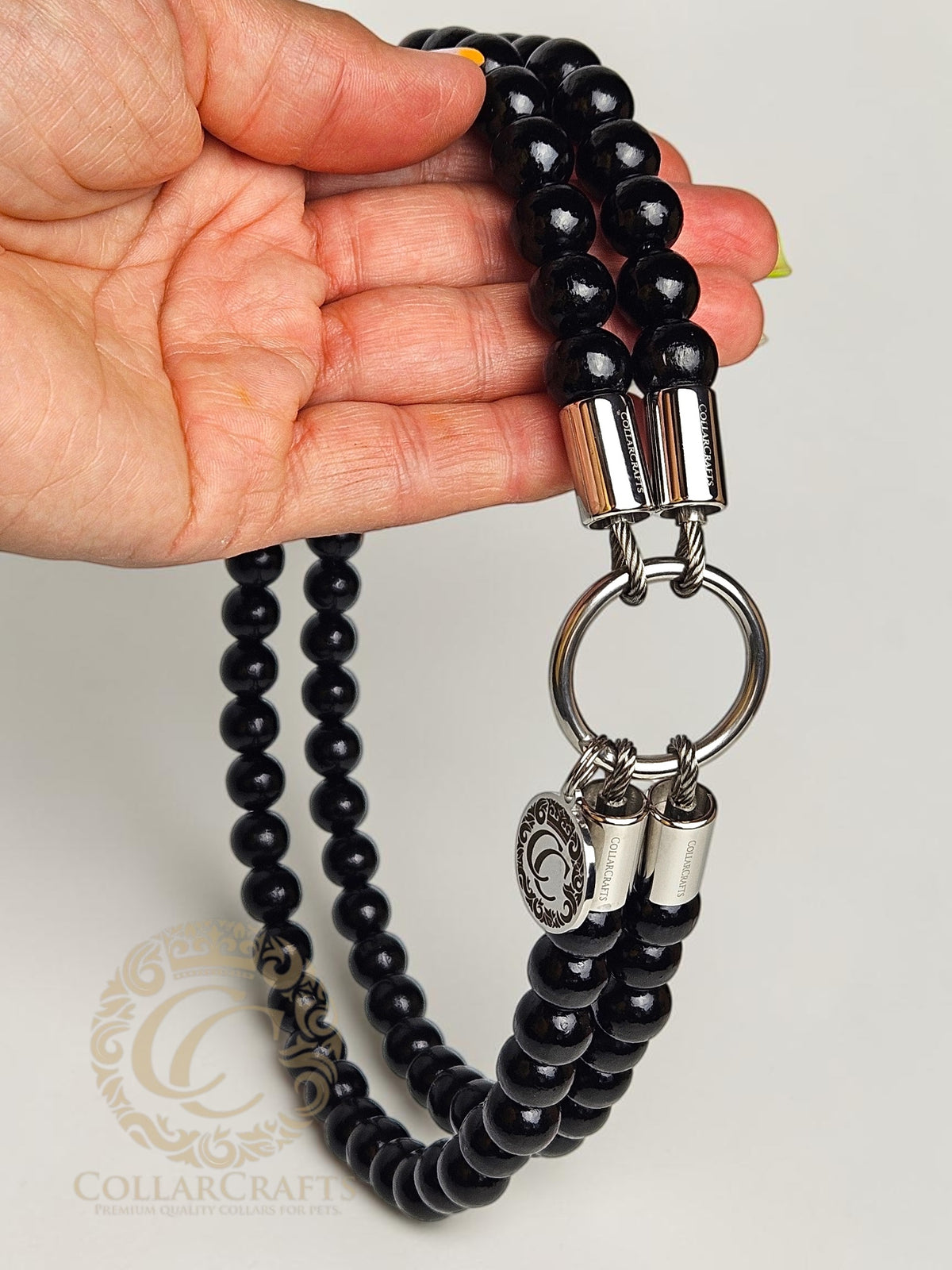 Dog collar Double Black Rowan