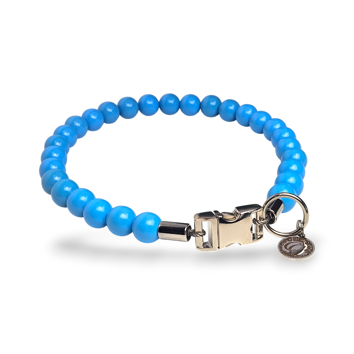 Handmade dog collar Baby Blue Maxi | Dog Collars | Stylish Dog Collars | CollarCrafts | dogcollar | collar | hondenhalsband | Dog collars and leashes | bead dog collars | Blue beads dog collar | Luxury dog collars | Unbreakable dog necklaces | wooden bead dog collars | alu max com dog collars | beaded collars for dogs | Blue beads dog collars