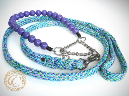 Dog leash Morning Mist | Handmade Dog Leashes | Dog leash paracord | CollarCrafts | dogleash | leash | hondenhalsband | honden leiband | paracord dog lead | Dog leash washable | paracord leash | Green purple dog leash | custom dog leash | Fancy leash  for large dogs | dog collar leash set | collarcrafts