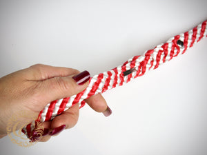 Dog leash Candy Cane CollarCrafts Christmas Leash For dogs White Red Heavy Duty Leash Large Dogs Washable Comfortable Leash