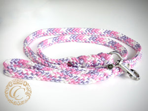 Handmade dog leash Pinky Pie Maxi | Paracord Dog Leashes | Dog Collars | CollarCrafts | dogleash | custom made leash | Large dog leash | honden leiband | paracord dog lead | washable dog leash | paracord leash | fancy dog leashes | Pink dog leash | dog leash Pink Purple White | collarcrafts