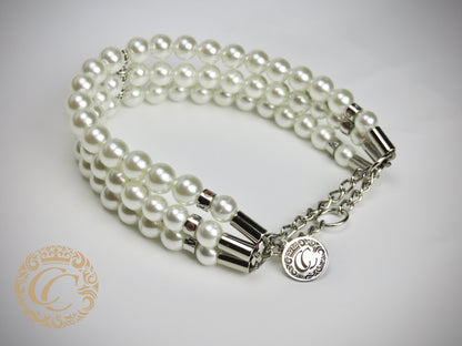 Pearl Dog CollarCollarCrafts Lux Pearl Neckase For Dogs Luxury Pet Accessories Large Beads Dog Collar Durable Unbreakable Dog Necklace