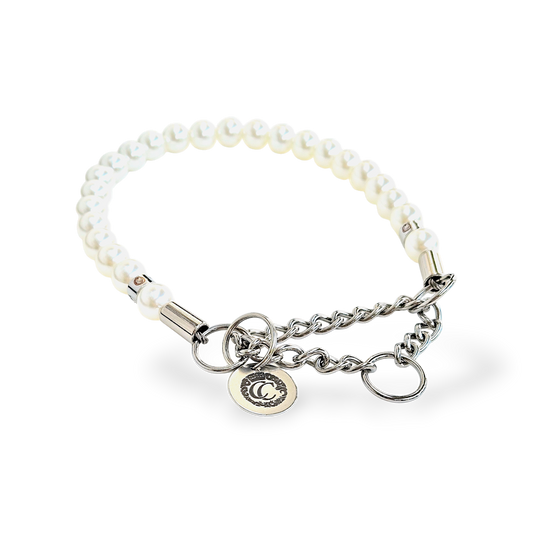 CollarCrafts Lux Petite Perles Dog Collar with elegant pearl detailing for dogs of all sizes
