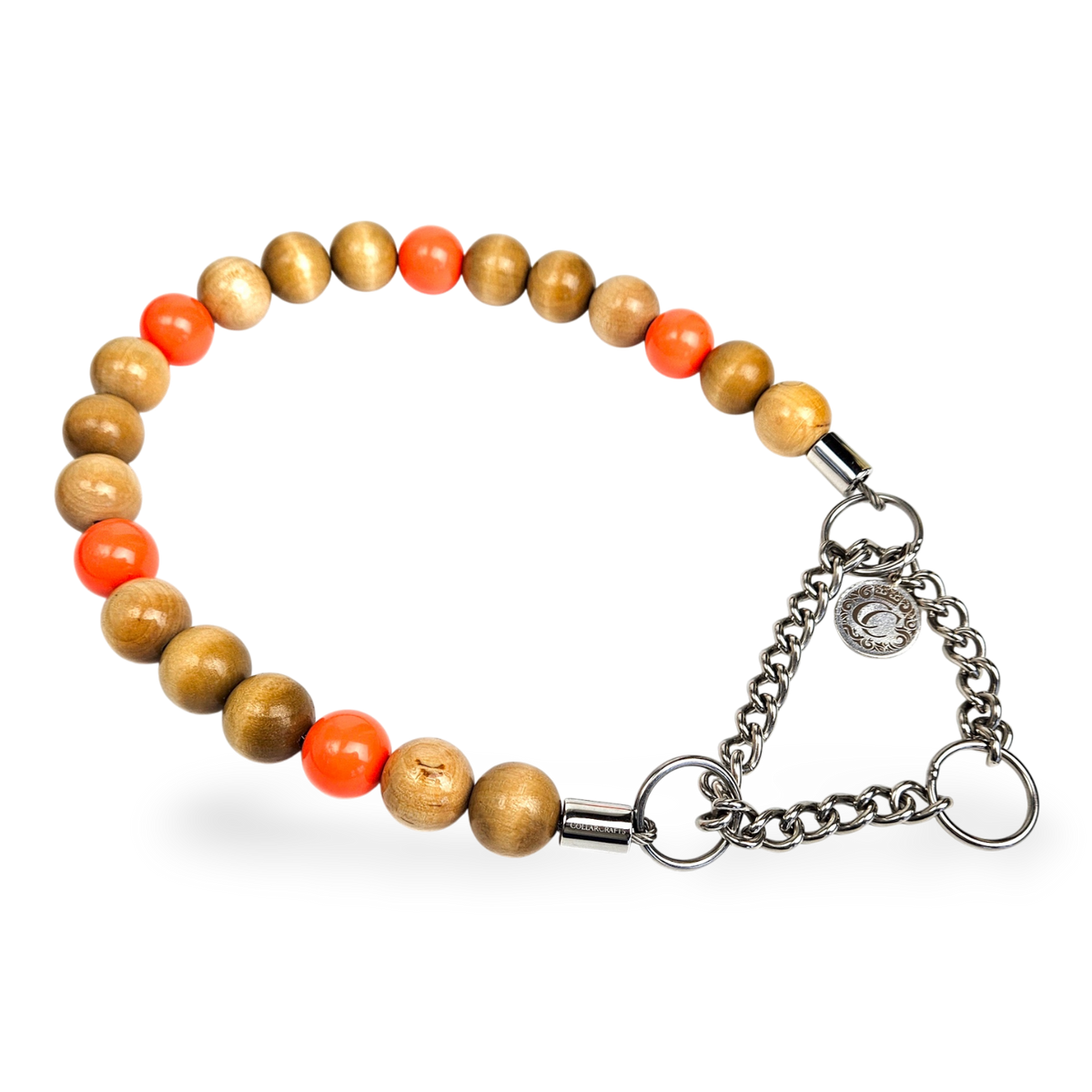 Dog Collar CollarCrafts Orange Splash with martingale closure
