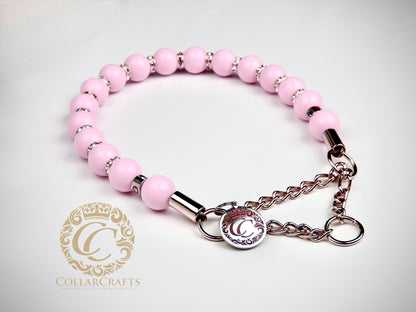 Dog collar Pink Sparkle & Beads LUX Pink Sparkle Beadses CollarCrafts Dog Collar Girly Pink Party Dog Collar Girls Pink Beads Unbreakable Dog Necklace 