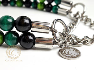 Dog collar Double Midi Green