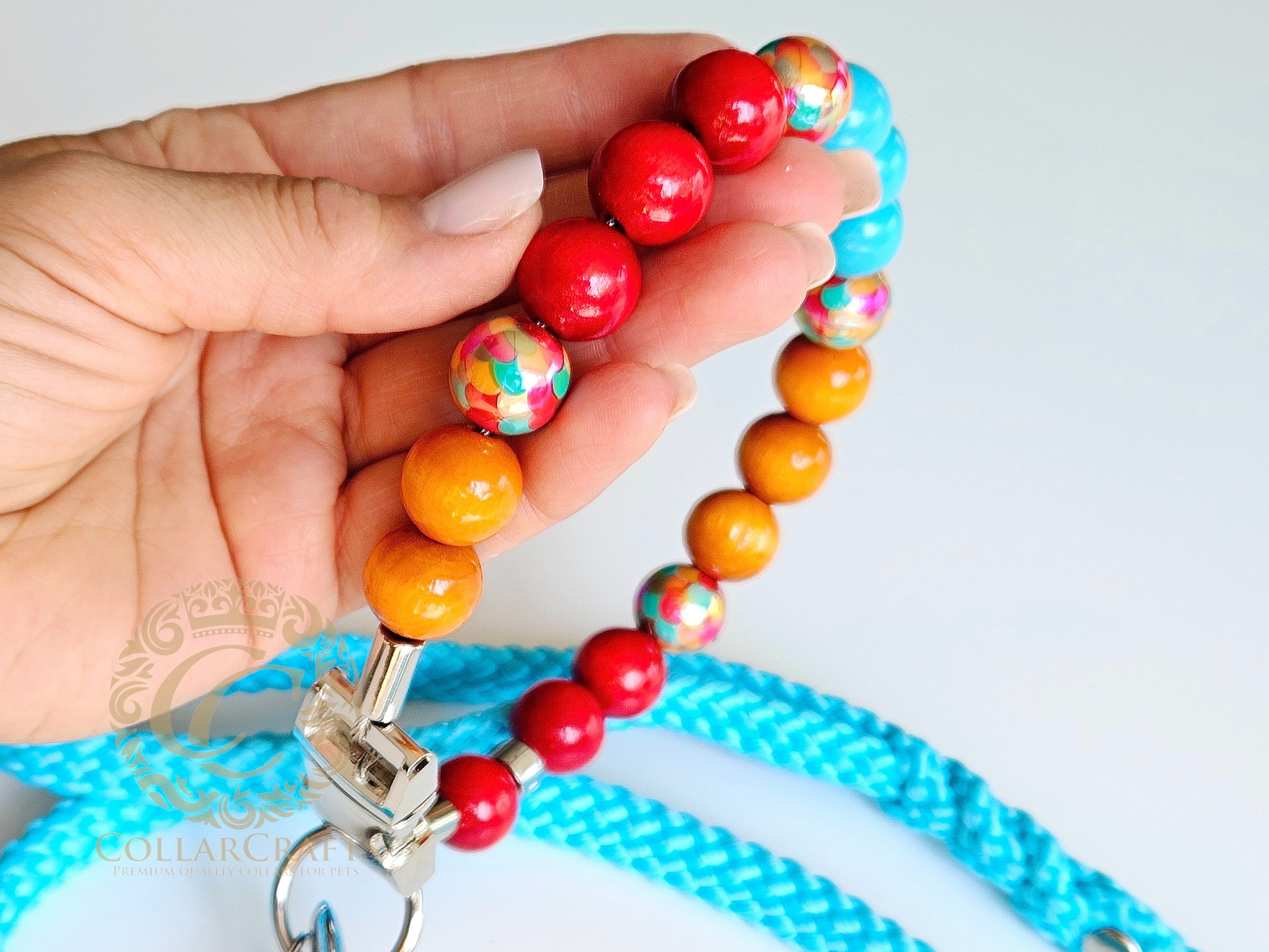 Dog collar CollarCrafts Sunset Fiesta Brught Colorfull Dog Coçllar Beads For Dogs Summer 