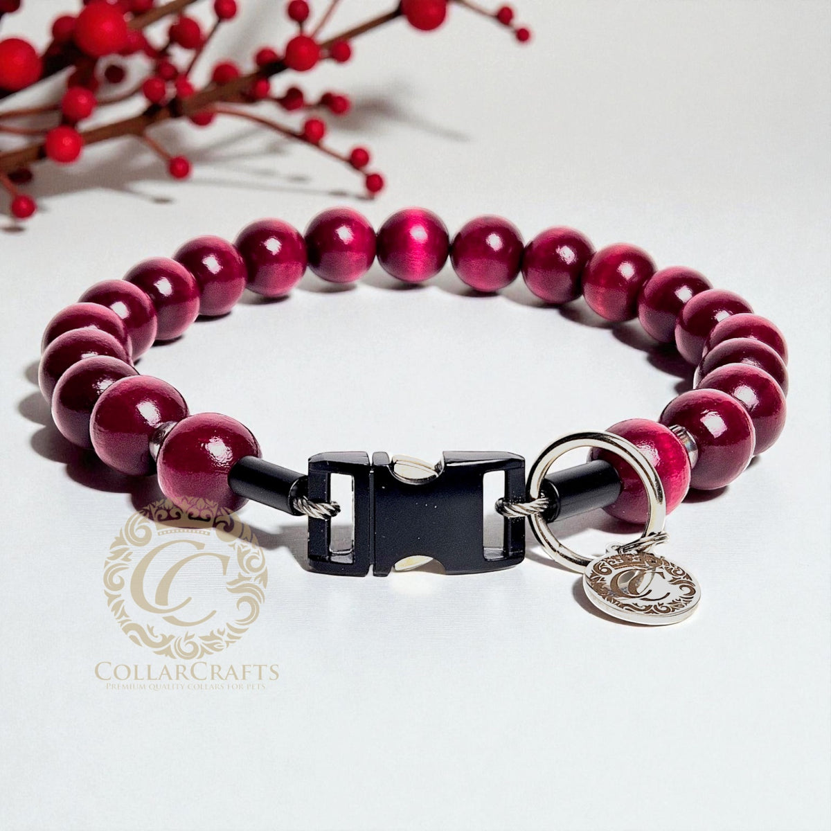 Dog collar Wine Red