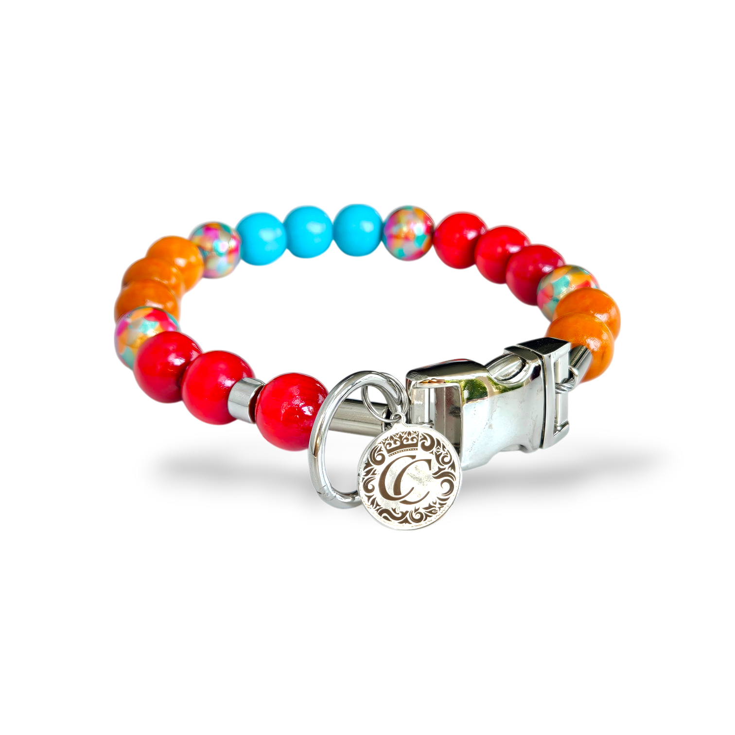 Dog collar CollarCrafts Sunset Fiesta Brught Colorfull Dog Coçllar Beads For Dogs Summer 