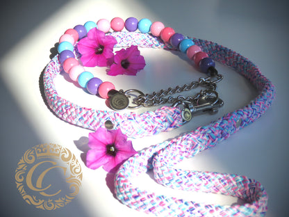 Dog collar Summer Garden Maxi | handmade dog collar | CollarCrafts | dogcollar | halsband | dogcollar | collar | Chic dog collar | Unbreakable Dog Necklace | Buckle dog collars | Designer dog collar | martingale dog collar | Luxury dog collars | wooden bead dog collars | alu max com dog collars | beaded collars for dogs | Colorful beads dog collars