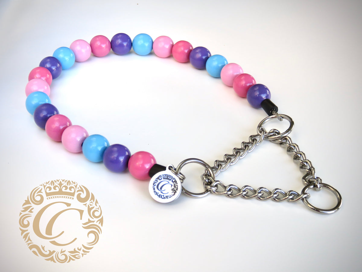 Dog collar Summer Garden Maxi | handmade dog collar | CollarCrafts | dogcollar | halsband | dogcollar | collar | Chic dog collar | Unbreakable Dog Necklace | Buckle dog collars | Designer dog collar | martingale dog collar | Luxury dog collars | wooden bead dog collars | alu max com dog collars | beaded collars for dogs | Colorful beads dog collars
