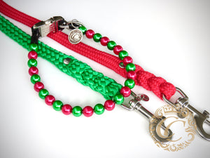 Dog collar XMas Mini | Dog Collars | Unbreakable dog neckaces | CollarCrafts | Green Red Dog collar | collar | hondenhalsband | Halsbanden | Honden halsband | Acrylic beads dog neckware | Custom made dog collar | beaded dog collar | Luxury dog collars | Acrylic pearls dog collars | alu max com dog collars | beaded collars for dogs | Christmas dog collars | CollarCrafts