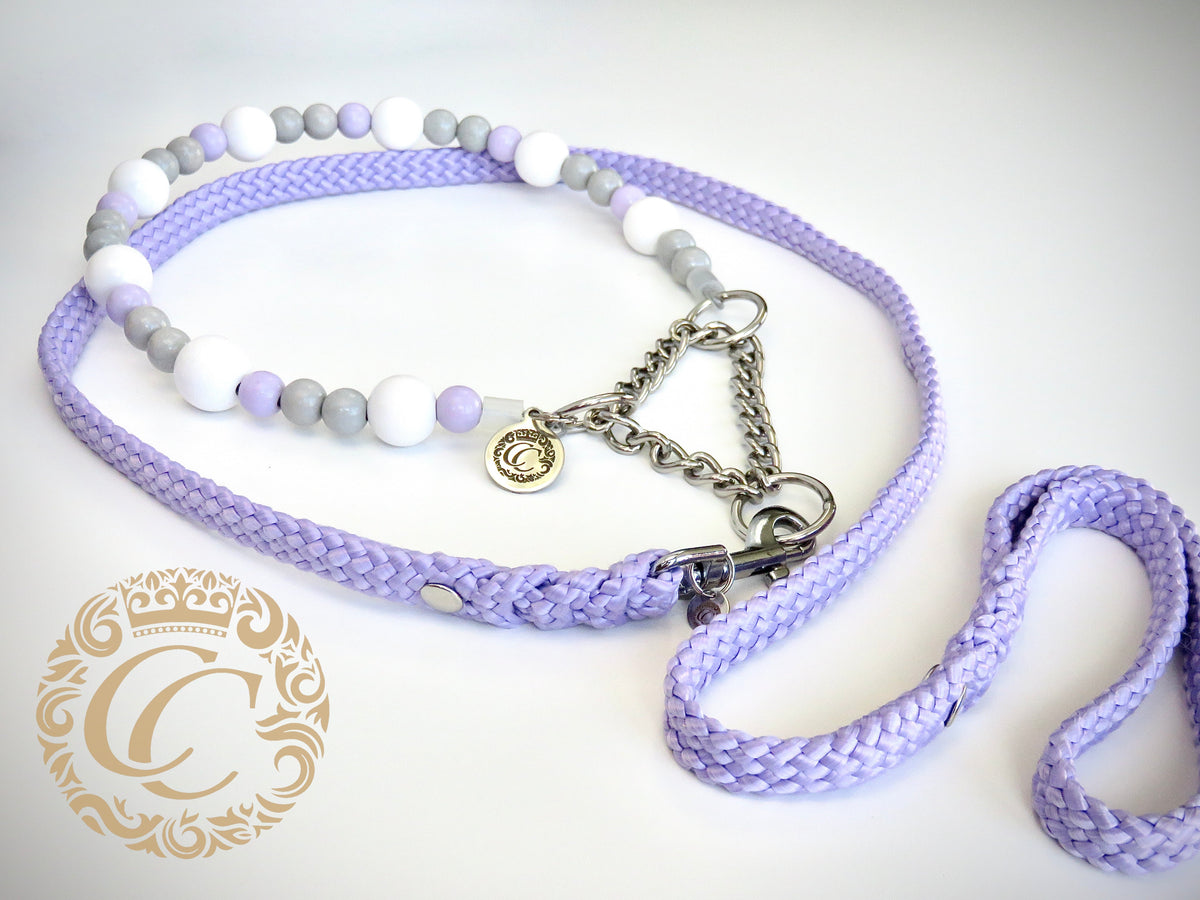 Dog collar Lilly Shadow | Dog Collars | Luxury Dog Collars | CollarCrafts | dogcollar | collar | honden halsband | Martingale dog collar | bead dog collars | collar leash set | beaded dog collar | dog accessories | wooden bead dog collars | alu max com dog collars | Summer collars for dogs | Lilac dog collars and leashes