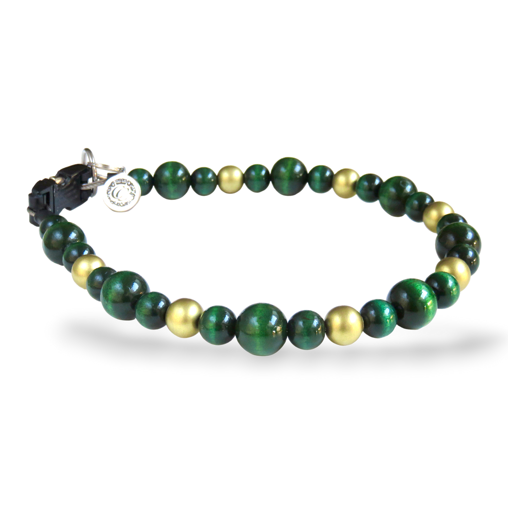 Dog collar Green Gold