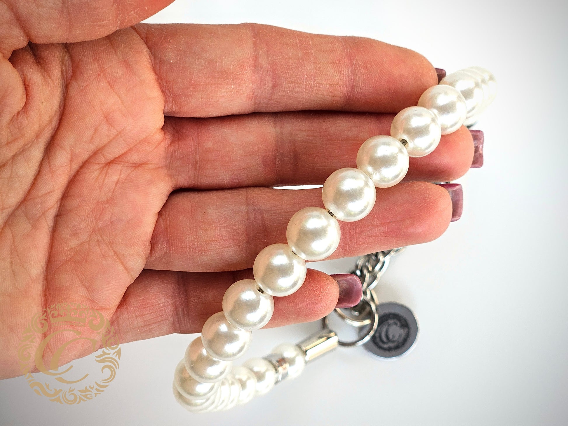 CollarCrafts Lux Petite Perles Dog Collar with elegant pearl detailing for dogs of all sizes
