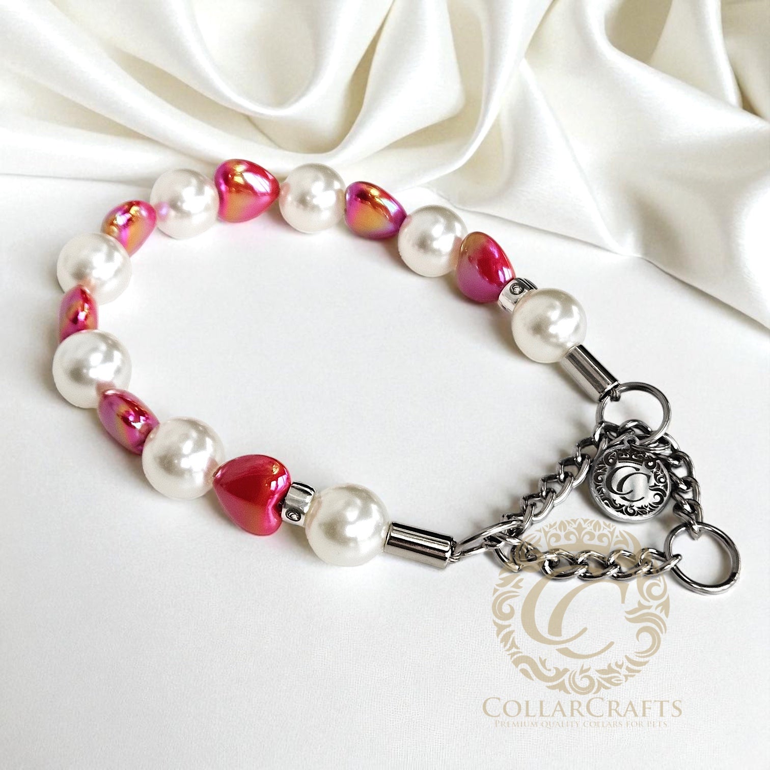 Dog Collar Pearl Love