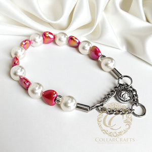 Dog Collar Pearl Love