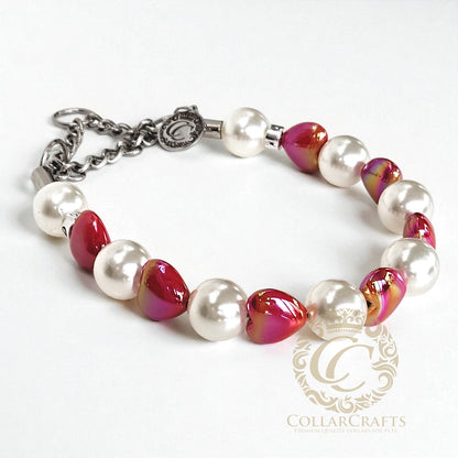 Dog Collar Pearl Love