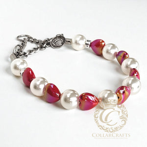 Dog Collar Pearl Love
