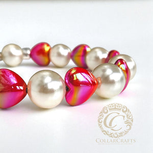 Dog Collar Pearl Love