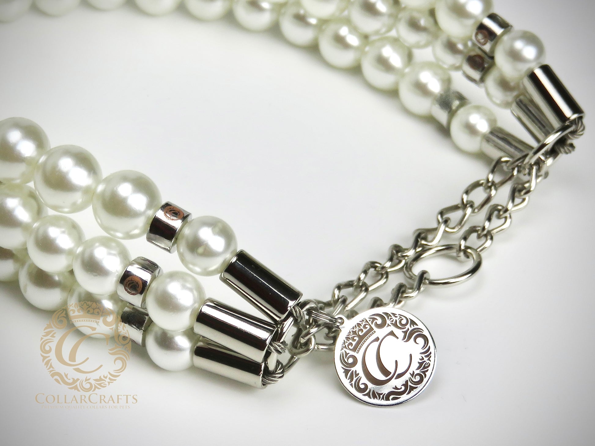 Pearl Dog CollarCollarCrafts Lux Pearl Neckase For Dogs Luxury Pet Accessories Large Beads Dog Collar Durable Unbreakable Dog Necklace