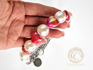 Dog Collar Pearl Love