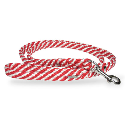 Red White Dog leash Candy Cane CollarCrafts Christmas Leash For dogs White Red Heavy Duty Leash Large Dogs Washable Comfortable Leash