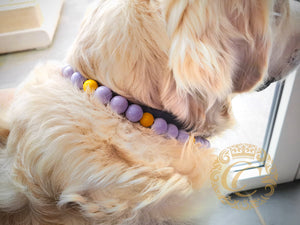 Handmade dog collar Purple Flower | Dog Collars | Cat Collars | CollarCrafts | dogcollar | collar | hondenhalsband | hondenband | Kattenhalsband | bead dog collars | cat mood collar | beaded dog collar | beaded dog collars | wooden bead dog collars | alu max com dog collars | beaded collars for dogs | rainbow dog collars | collarcrafts