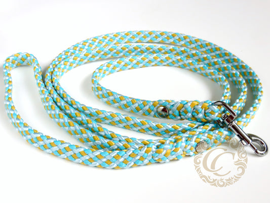 Dog leash for small & medium dogs Sky Blue Yellow | Dog Collars | Cat Collars | CollarCrafts | Dog collar "Trendy Turquoise" | design dog collar | beaded collars for dogs | Dog Collars | Cat Collars | CollarCrafts | dogcollar | collar | hondenhalsband | hondenband | Kattenhalsband | bead dog collars | cat mood collar | beaded dog collar | beaded dog collars | wooden bead dog collars | alu max com dog collars | beaded collars for dogs | rainbow dog collars | collarcrafts