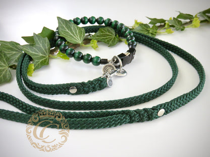 Dog collar Dark Green Mini | handmade dog collar | collarcrafts | dogcollar | halsband | dogcollar | collar | hondenband | Kattenhalsband | bead dog collars | cat mood collar | beaded dog collar | beaded dog collars | wooden bead dog collars | alu max com dog collars | beaded collars for dogs | rainbow dog collars