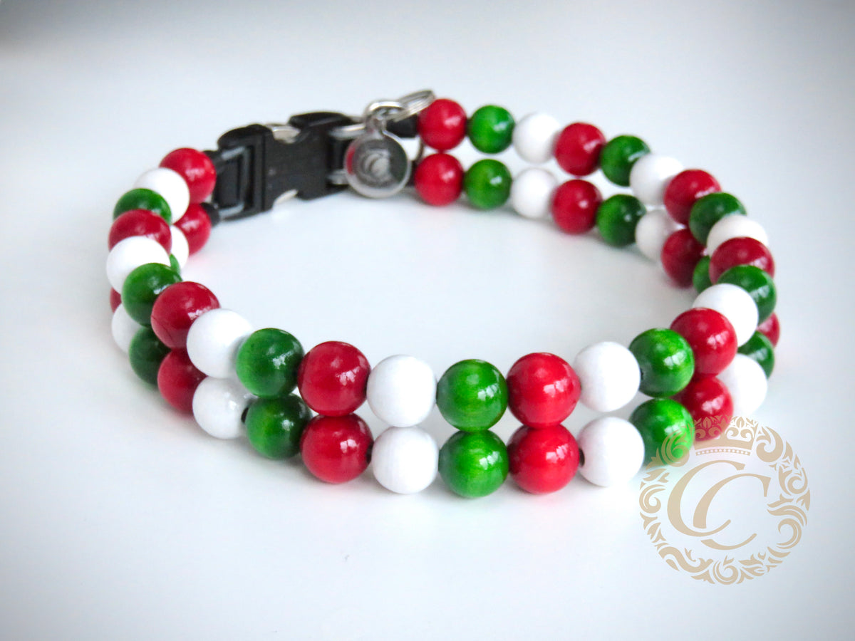 Dog collar Double Howlidays | Christmas Dog Collars | Party dog Collars | CollarCrafts | dogcollar | collar | honden halsband | Buckle dog collar Christmas | bead dog collars | Holiday mood collar | beaded dog collar | beaded dog collars | wooden bead dog collars | alu max com dog collars | beaded collars for dogs | Christmas dog collars