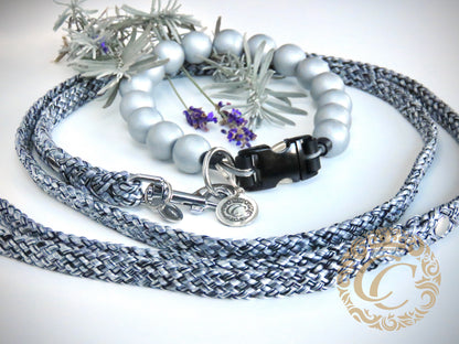 Dog collar Silver Classic Maxi | handmade dog collar | collarcrafts | dogcollar | halsband | dogcollar | collar | hondenhalsband | hondenband | Kattenhalsband | bead dog collars | cat mood collar | beaded dog collar | beaded dog collars | wooden bead dog collars | alu max com dog collars | beaded collars for dogs | rainbow dog collars | collarcrafts