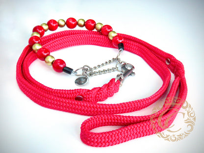 Dog collar Red Gold | Dog Collars | Red Gold dog Collar | Dog necklace Collars | CollarCrafts | dogcollar | collar | hondenhalsband | honden halsband | Martingale dog collar | bead dog collars | Custom made dog collar | Christmas dog collar | luxury dog collars | wooden bead dog collars | alu max com dog collars | beaded collars for dogs | Red dog collars | collarcrafts