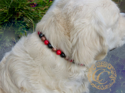 Dog collar Black Red Gold Mini | Cat Collars | CollarCrafts | dogcollar | collar | hondenhalsband | hondenband | Kattenhalsband | bead dog collars | cat mood collar | beaded dog collar | beaded dog collars | wooden bead dog collars | alumax dog collars | martingale dog collars | buckle dog collars |beaded collars for dogs | rainbow dog collars | dog necklace unbreakable | collarcrafts