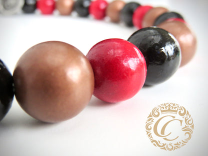 Dog collar Black Red Gold Mini | Cat Collars | CollarCrafts | dogcollar | collar | hondenhalsband | hondenband | Kattenhalsband | bead dog collars | cat mood collar | beaded dog collar | beaded dog collars | wooden bead dog collars | alumax dog collars | martingale dog collars | buckle dog collars |beaded collars for dogs | rainbow dog collars | dog necklace unbreakable | collarcrafts