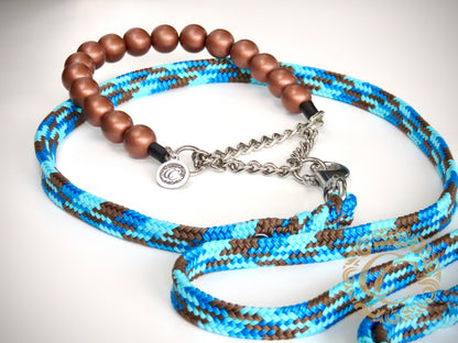 Handmade dog collar Choco Gold Maxi | Dog Collars | jewelry dog Collars | CollarCrafts | dogcollar | collar | hondenhalsband | halsbanden en leibanden | halsbandset | unbreakable necklace for dog | chic dog collar | luxury dog collars | martingale dog collars | wooden beads dog collars | alu max com dog collars | beaded collars for dogs | Brown dog collars