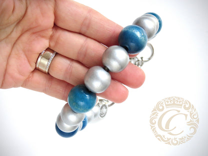 Handmade dog collar Northern Sky | Dog Collars | Silver blue beads collar for dogs | CollarCrafts | Christmas dog collar | dogcollar | collar | hondenband  | bead dog collars | cat mood collar | beaded dog collar | beaded dog collars | wooden bead dog collars | alu max com dog collars | beaded collars for dogs | 
