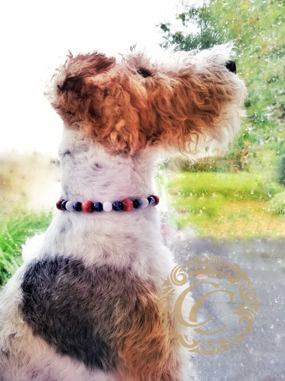 Dog collar Coast Guard | Dog collar orange blue white | beaded dog collar | Wooden beads dog collar | Unbreakable dog necklace | design dog collar | Buckle dog collar | Martingale dog collar | Luxury dog collar | Handmade dog collars | Marine dog collar | Summer dog collar 