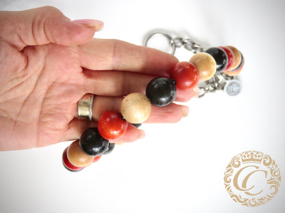 Dog collar Black Orange Beige Maxi | unique dog collar | collarcrafts | dog collar | halsband | dogcollar | collar | handmade dog collars | custom made dog collars and leashes | luxury dog collars | unbreakable dog necklace | martingale dog collar | buckle dog collars | wooden bead dog collars | alu max com dog collars | beaded collars for dogs | bead dog collars