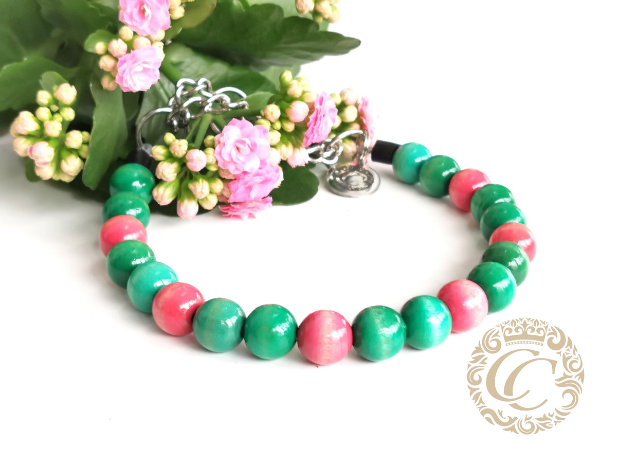 Dog collar Pistachio Dessert | handmade dog collar | collarcrafts | Wooden beads dog collars | halsband | dog collar | collar | hondenhalsband | Unbreakable dog necklace | Design dog collars | bead dog collars | Luxury dog collars | Handmade dog collar | Martingale dog collars | wooden bead dog collars | alu max com dog collars | Buckle collars for dogs | Pink Mint dog collar | Handmade Collars and Leashes CollarCrafts
