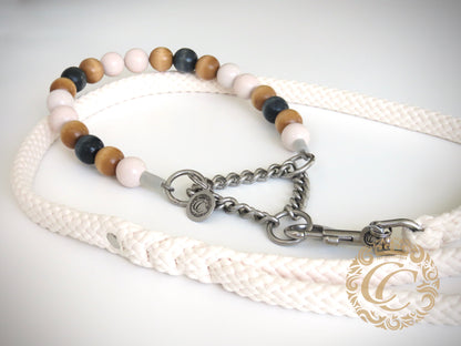 Handmade dog leash Ivory | Dog Leashes | Dog Collars | Cat Collars | CollarCrafts | dogcollar | leash | hondenhalsband | honden leiband | paracord dog lead | bead dog collars | paracord leash | beaded dog collar | beaded dog collars | wooden bead dog collars | alu max com dog collars | beaded collars for dogs | dog collar leash set | collarcrafts