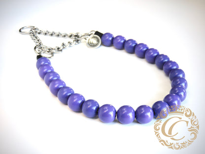 Dog collar Rich Purple Maxi  | Dog Collars | Design Collars | CollarCrafts | dogcollar | collar | bead dog collars | handmade dog collar | luxury dog collars | wooden bead dog collars | alu max com dog collars | luxury collars for dogs | Dark purple dog collars