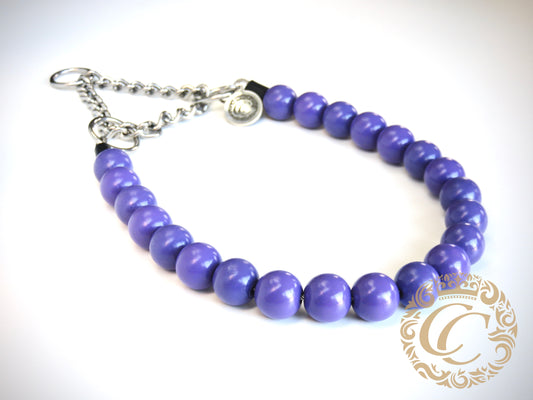Dog collar Rich Purple Maxi  | Dog Collars | Design Collars | CollarCrafts | dogcollar | collar | bead dog collars | handmade dog collar | luxury dog collars | wooden bead dog collars | alu max com dog collars | luxury collars for dogs | Dark purple dog collars