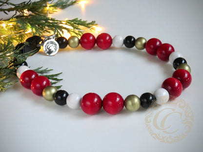 Handmade dog collar Santa Paws | Dog Collars | Cat Collars | CollarCrafts | Christmas dog collar | dogcollar | collar | hondenhalsband | hondenband | Kattenhalsband | bead dog collars | cat mood collar | beaded dog collar | beaded dog collars | wooden bead dog collars | alu max com dog collars | beaded collars for dogs | rainbow dog collars | collarcrafts