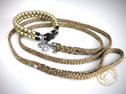Dog collar Double Shiny Gold Mini | hondenhalsband | collarcrafts | halsband | Golden color dog collar | Party dog collar | collar | dogcollar | collar | hondenhalsband | honden halsband | chic dog collar | bead dog collars | luxury dog collar | custom made dog collar | martingale dog collars | wooden bead dog collars | alu max com dog collars | beaded collars for dogs | Golden beads dog collars | collarcrafts