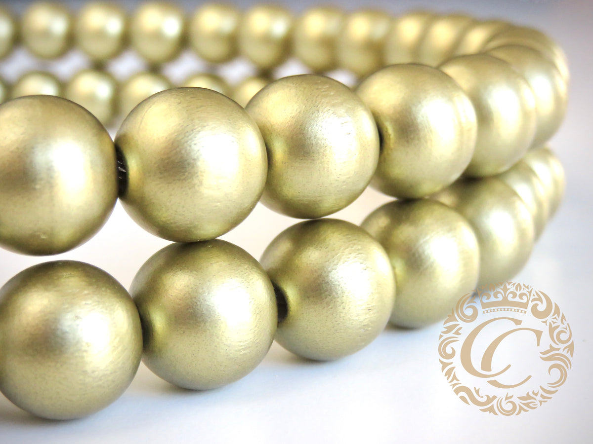 Dog collar Double Midi Gold | handmade dog collar | handmade dog collars collarcrafts luxury dog collars | luxury dog dog collars | luxury collar | beaded dog collar | golden color dog collars | wooden bead dog collars | alu max com dog collars | beaded collars for dogs | Gold dog collars | collarcrafts