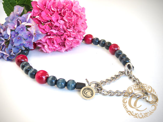 Dog collar Forest Berries | Dog Collars | Luxury Dog Collars | CollarCrafts | dogcollar | collar | honden halsband | Martingale dog collar | bead dog collars |  collar leash set | beaded dog collar | dog accessories | wooden bead dog collars | alu max com dog collars | Natural collars for dogs | Blue Red dog collars